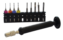 9 Piece Rimless Drill and Bit Set with Handle